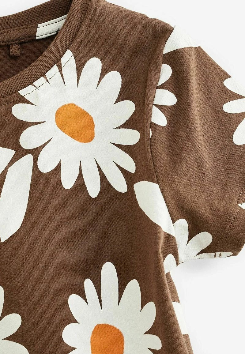 Next Kinder REGULAR (3-16YRS) - T-Shirt Print - Chocolate Brown Daisy – Bild 3