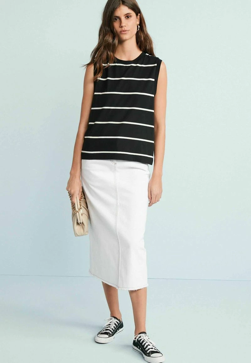 Damen NEXT CREW NECK TANK - Top - Black White Stripe – Bild 2