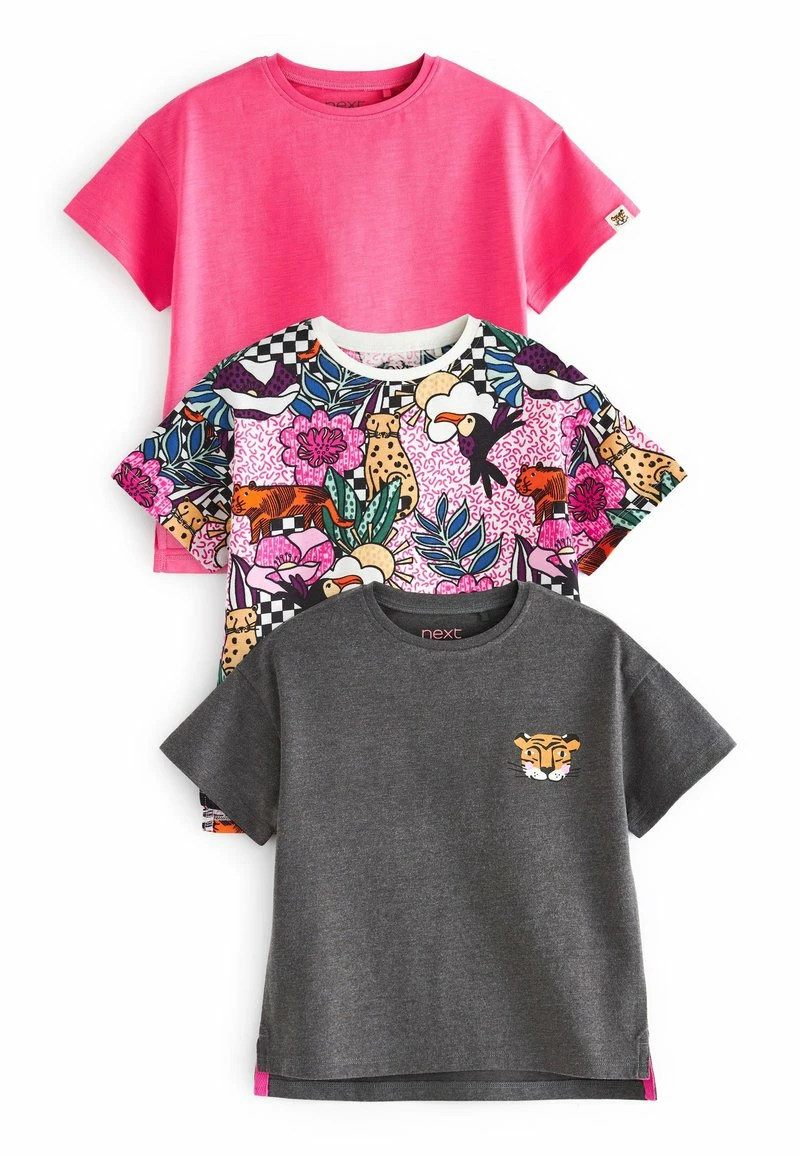 Next Kinder 3 PACK - T-Shirt Print - Pink /black