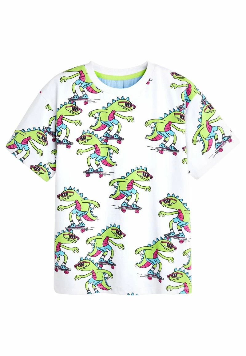 Next Kinder SHORT SLEEVE - T-Shirt Print - White Green Lizard Print
