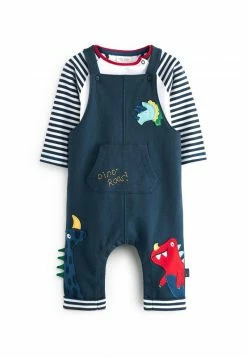 Next 2 PIECE SET - Latzhose - Denim Blue Red Bright | Kinder