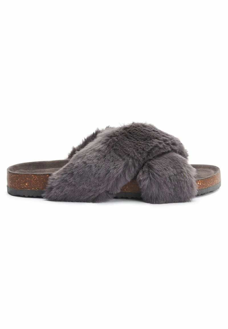 Next Damen Hausschuh - Grey Recycled Faux Fur