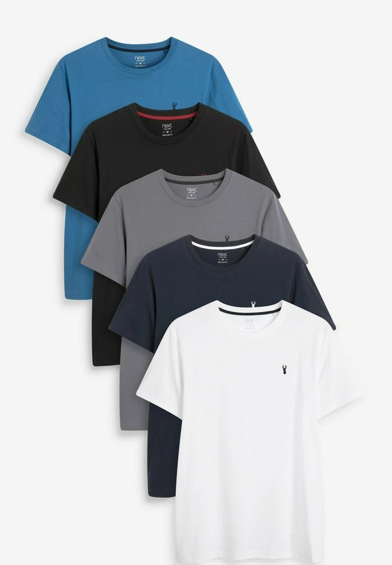 Next CREW NECK REGULAR FIT STAG 5 PACK - T-Shirt Basic - Blue | Herren – Bild 9