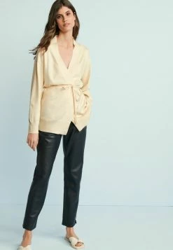 Next Damen TIE WAIST - Strickjacke - Ecru/white