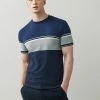 Next BLOCKED - T-Shirt Print - Navy Blue Textured | Herren
