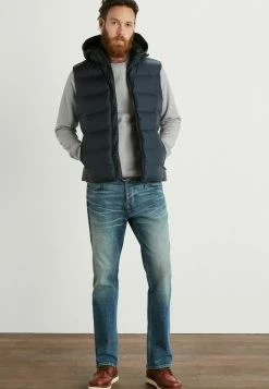 Next Herren SHOWER RESISTANT LONGLINE PUFFER - Weste - Navyblue