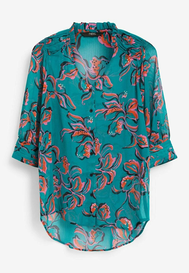 Next Damen HALF SLEEVE V-NECK - Bluse - Teal Blue Floral – Bild 5