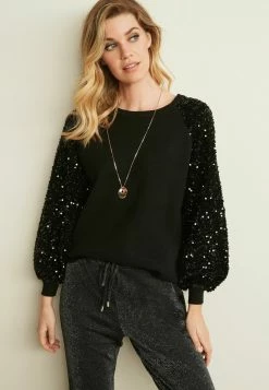 Next Damen SEQUIN - Strickpullover - Black