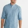 Next ROLL SLEEVE - Hemd - Blue Grandad Collar | Herren
