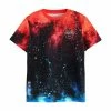 Next Kinder T-Shirt Print - Black Red Blue Splat