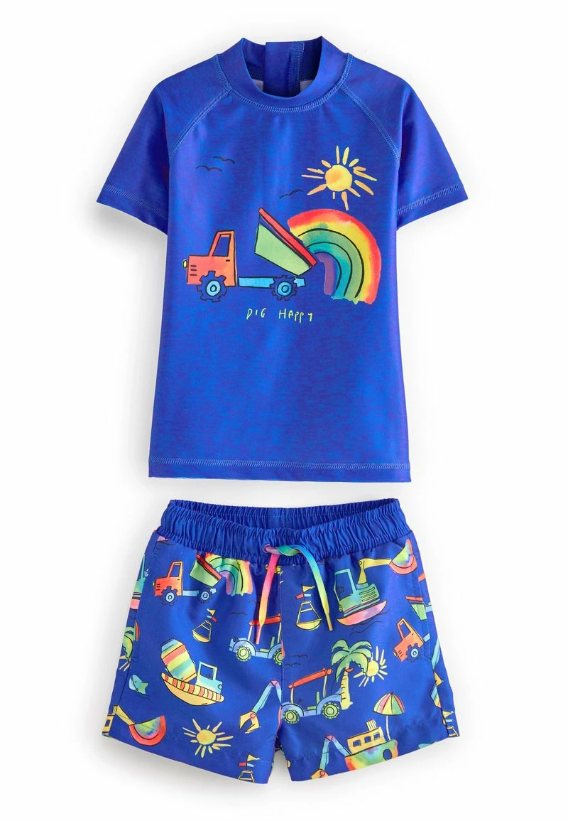 Next Kinder 2 PIECE SET - Badeanzug - Blue Rainbow Digger