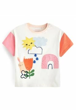 Next APPLIQUé (3MTHS-7YRS) - T-Shirt Print - Cream Colourblock Character | Kinder