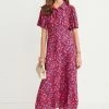 Next Damen Maxikleid - Pink Animal Print
