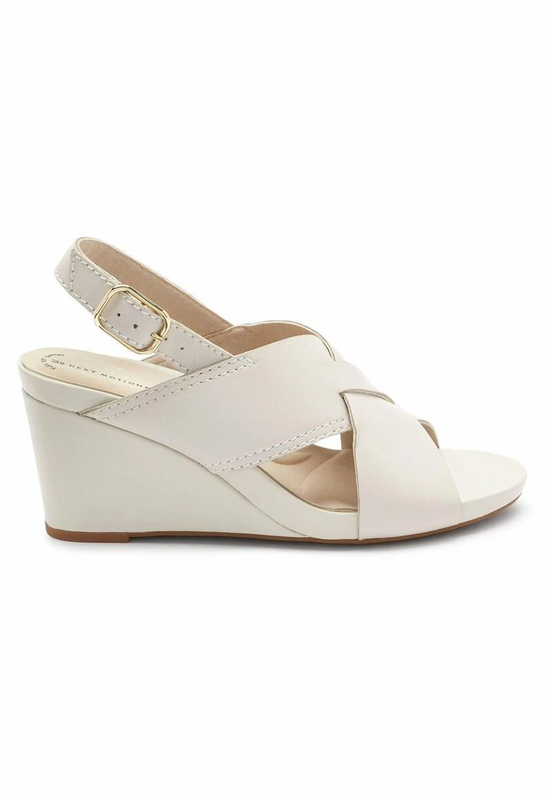 Next Damen FOREVER COMFORT MOTION FLEX CROSSOVER - Keilsandalette - Bone White