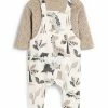Next Kinder DINOSAUR SET (0MTHS-2YRS) - Latzhose - White