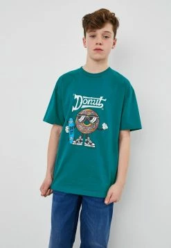 Next Kinder T-Shirt Print - Teal Blue Donut