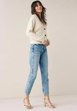 Next Damen BUTTON THROUGH SHORT - Strickjacke - Oatmeal Cream