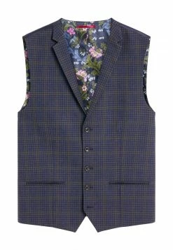 Next Herren CHECK SUIT - Anzugweste - Blue
