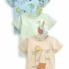 Next Kinder SUMMER DINOSAUR SHORT SLEEVE 3 PACK - T-Shirt Print - Blue Green