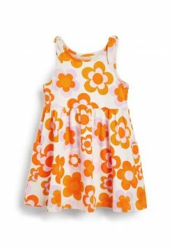 Next Kinder TIE SHOULDER JERSEY - Freizeitkleid - Orange Floral