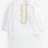 Next Kinder LONG LENGTH EMBROIDERED KURTA 3MTHS-7YRS - Langarmshirt - White
