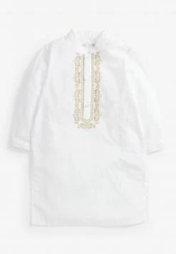 Next Kinder LONG LENGTH EMBROIDERED KURTA 3MTHS-7YRS - Langarmshirt - White