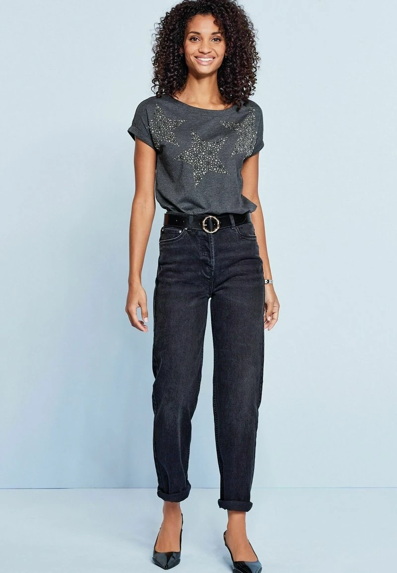 Next Damen T-Shirt Print - Charcoal Grey Studded Star – Bild 2