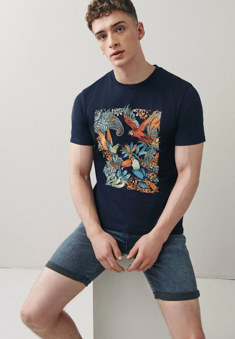 Next GRAPHIC - T-Shirt Print - Navy Blue Floral | Herren – Bild 4