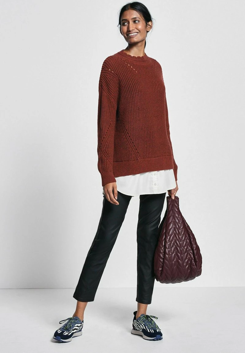 Next Damen HI NECK HEM LAYER STITCH DETAIL - Strickpullover - Dark Brown – Bild 2