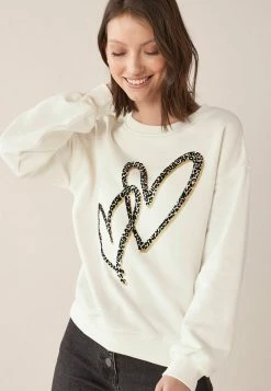 Next Damen GRAPHIC - Sweatshirt - Ecru White Heart