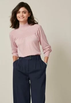 Next Damen YOKE ROLL - Strickpullover - Pink