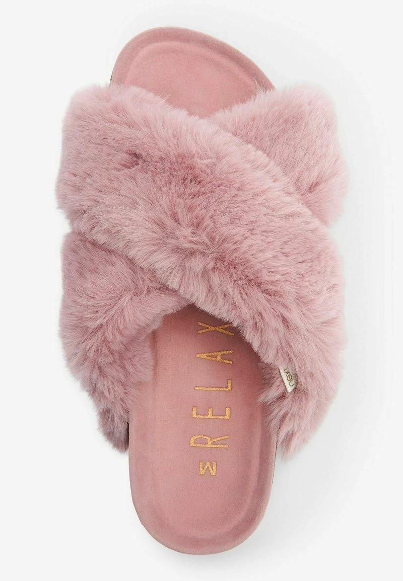 Next Damen Hausschuh - Rose Pink Recycled Faux Fur – Bild 3
