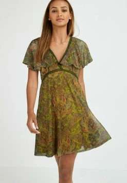 Next Damen FLUTTER - Jerseykleid - Ochre Yellow Paisley