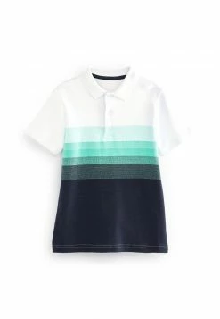 Next Kinder COLOURBLOCK - Poloshirt - White Mint Green