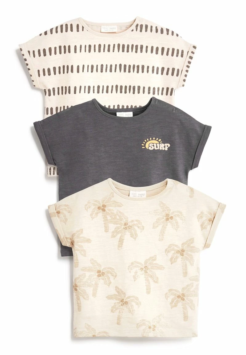 Next Kinder 3 PACK - T-Shirt Print - Grey Palm Print