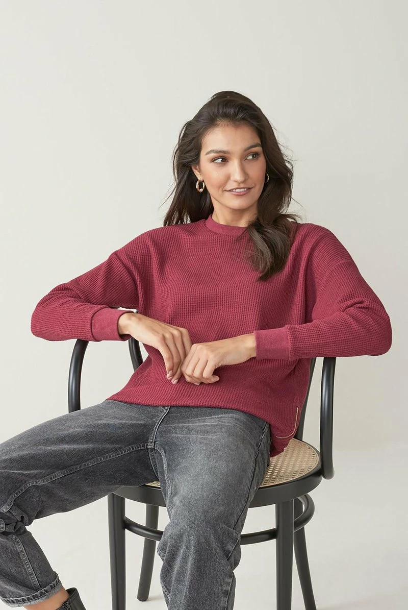 Next Damen BLEND WAFFLE - Strickpullover - Red – Bild 3