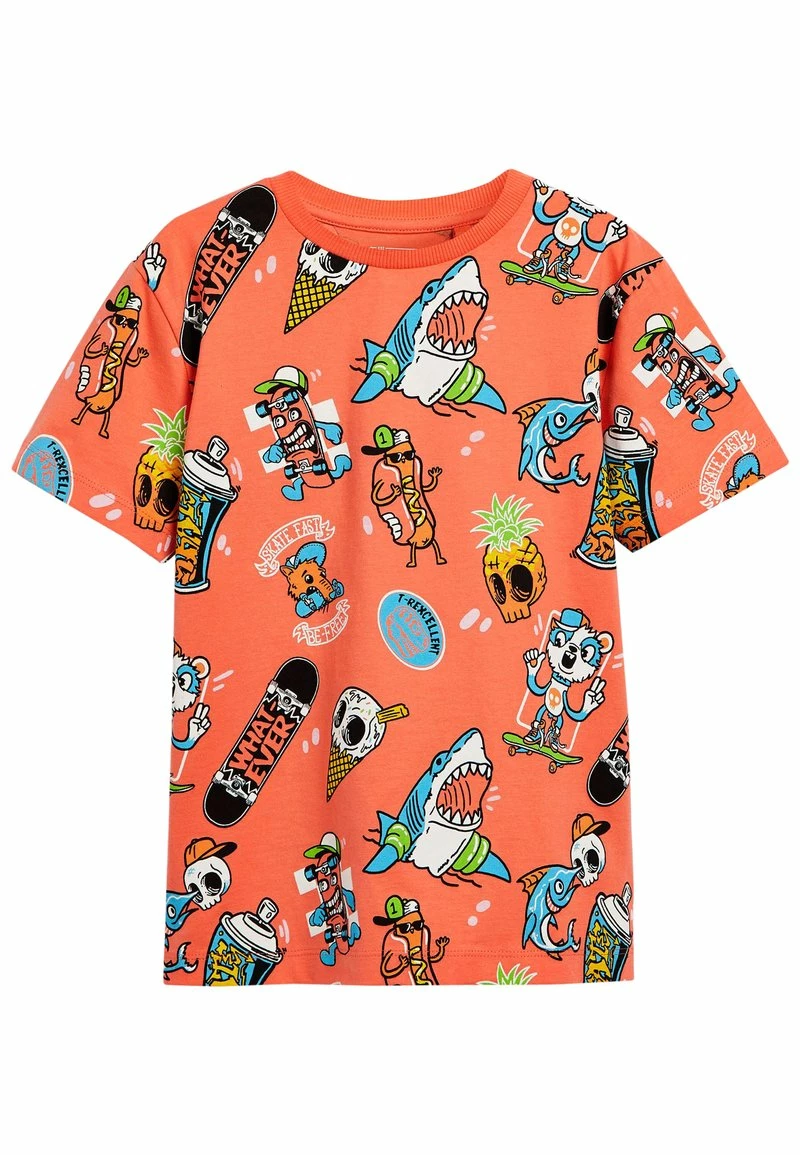 Next Kinder SHORT SLEEVE - T-Shirt Print - Coral Orange Summer Shark – Bild 3