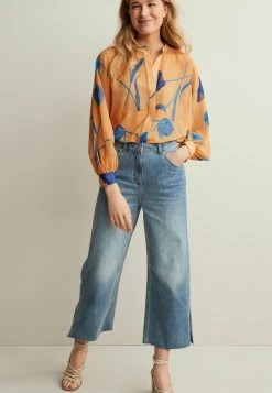 Next Damen TRIM DETAIL - Hemdbluse - Orange/blue Floral