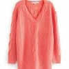 Next Damen CABLE V-NECK - Strickpullover - Coral Pink