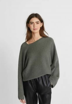 Next Damen ASYMMETRIC NECK - Strickpullover - Charcoal Grey