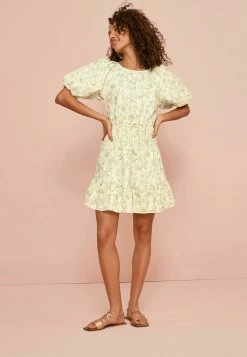 Next Damen SMOCK BRODERIE - Freizeitkleid - Cream Floral