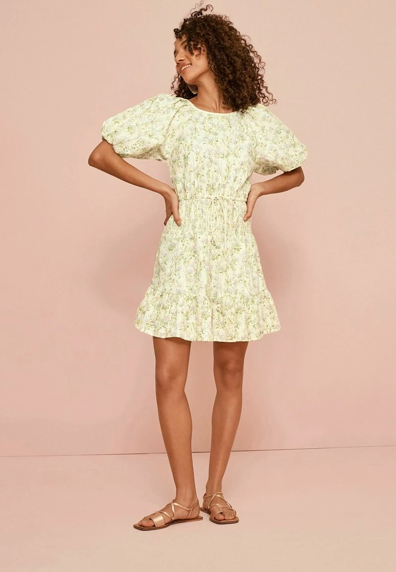 Next Damen SMOCK BRODERIE - Freizeitkleid - Cream Floral