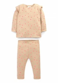 Next Kinder 2 PIECE SPOT SET - Leggings - Hosen - Beige/pink