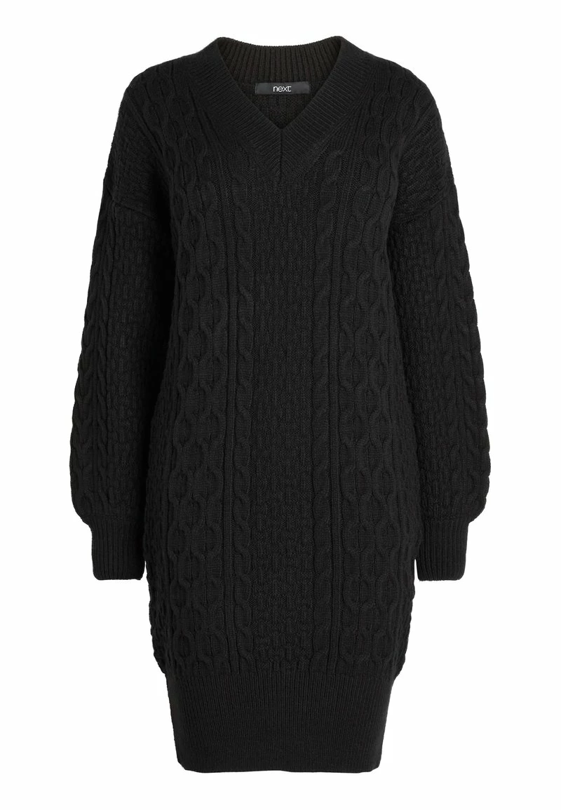 Next Damen CABLE - Strickkleid - Black – Bild 4