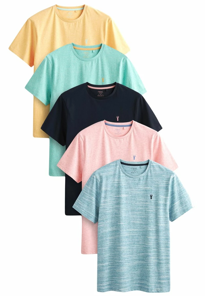 Next Herren 5 PACK - T-Shirt Basic - Pastel Mix