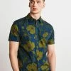 Next Herren SHORT SLEEVE - Hemd - Navy Blue Green Floral