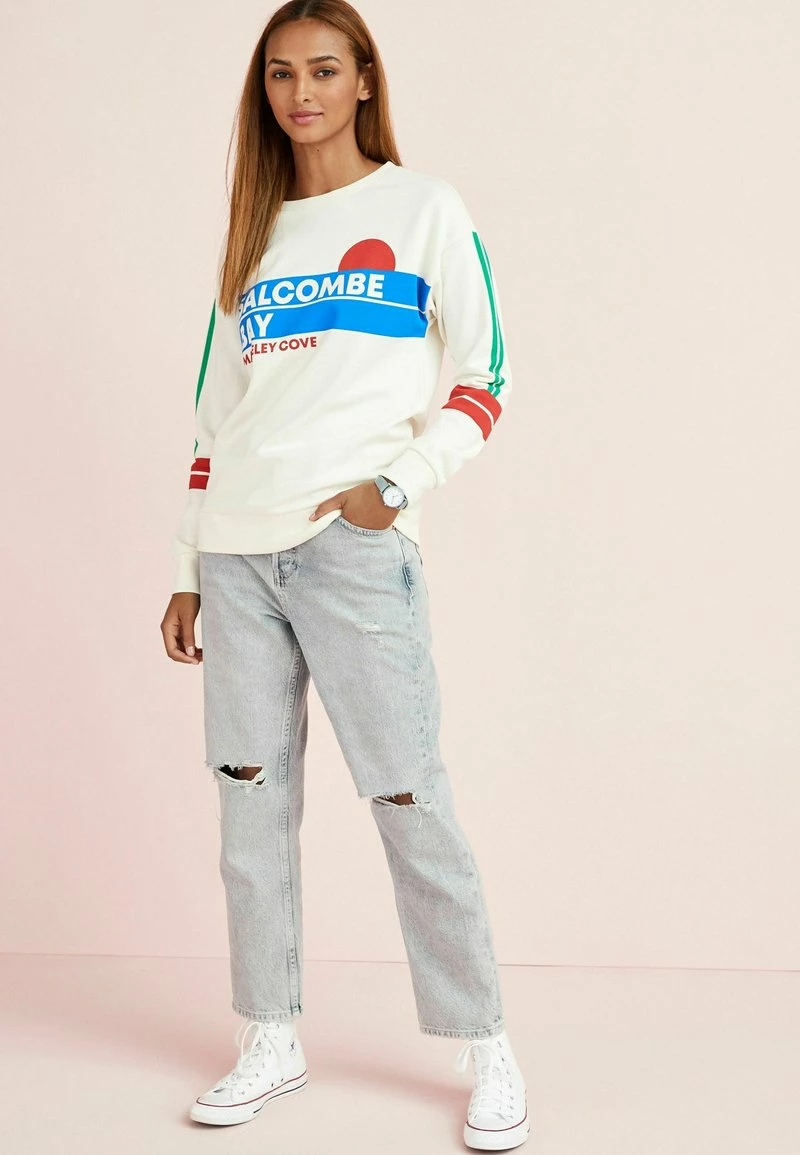 Next Damen GRAPHIC - Sweatshirt - Ecru White Salcombe Bay
