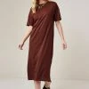 Next Damen SHORT SLEEVE - Jerseykleid - Chocolate Brown