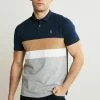 Next Herren CHEST BLOCK - Poloshirt - Navy Blue Grey