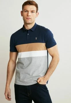 Next Herren CHEST BLOCK - Poloshirt - Navy Blue Grey